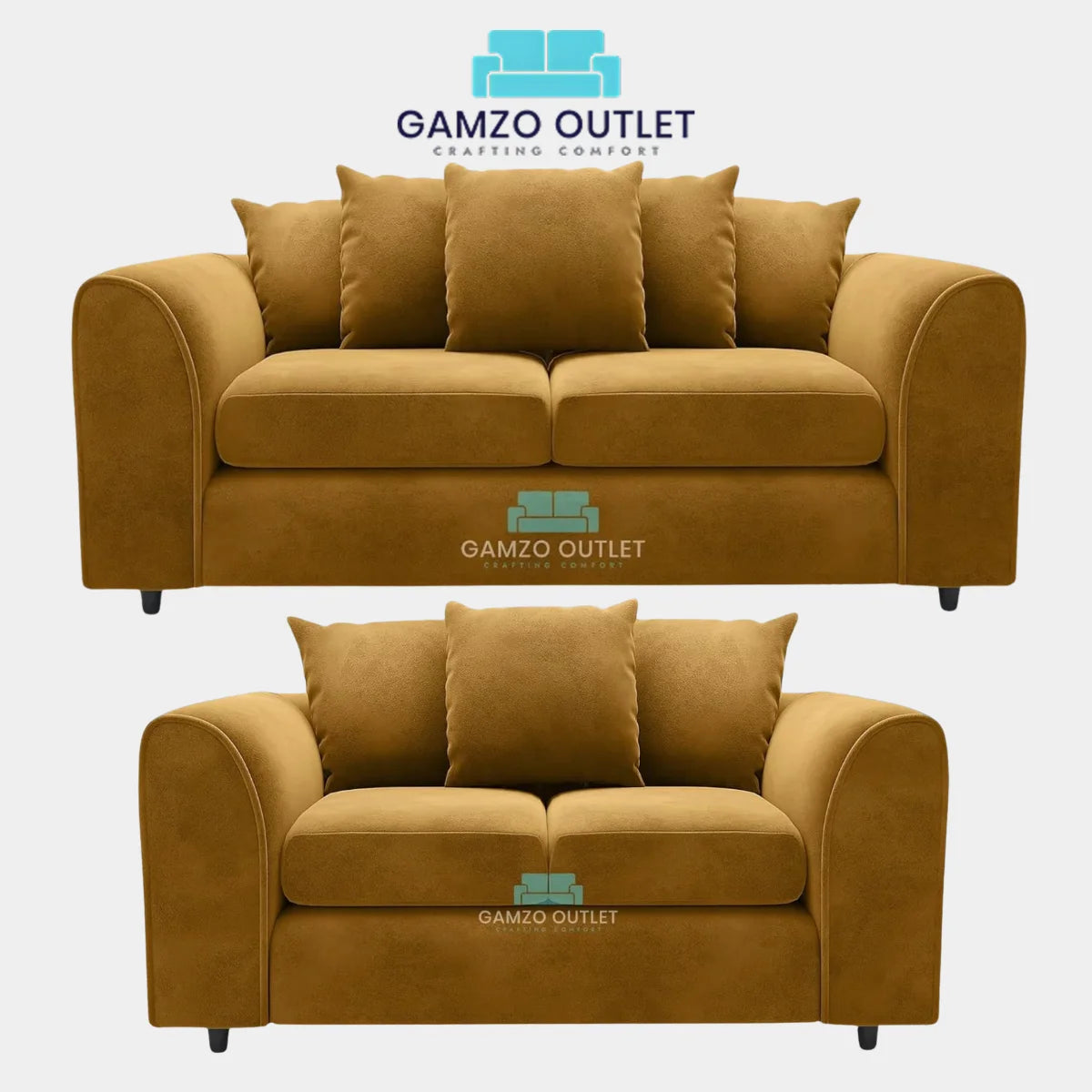 PLUSH FABRIC SCATTER BACK SOFA  SET