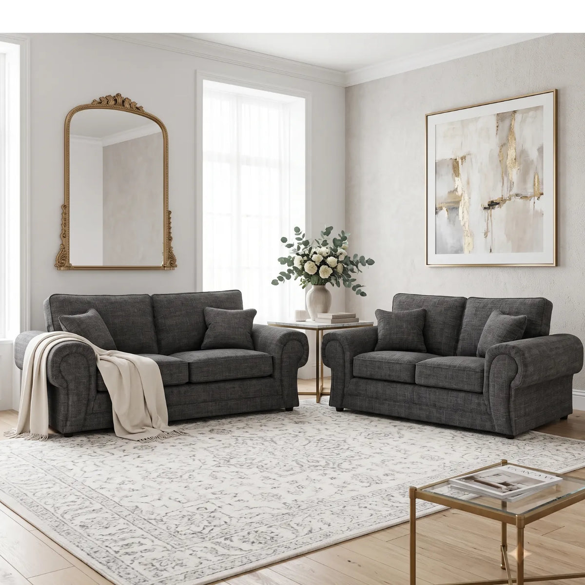 Wilcot Fabric Full Back Sofa Set by Gamzo Outlet featuring plush cushions and a modern design, shown in a cozy living room setting.