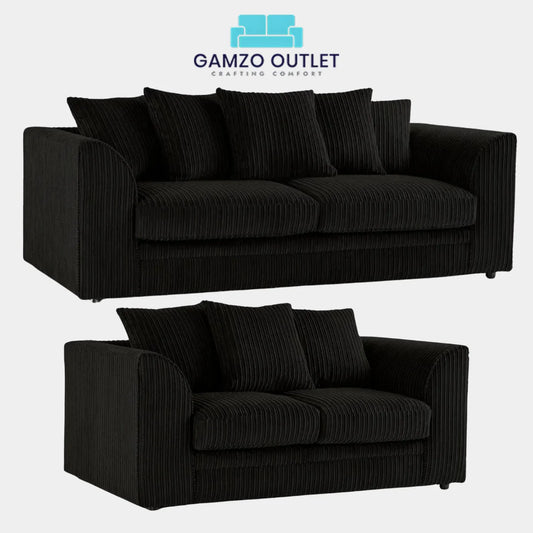 JUMBO CORD FABRIC SCATTER BACK SOFA SET