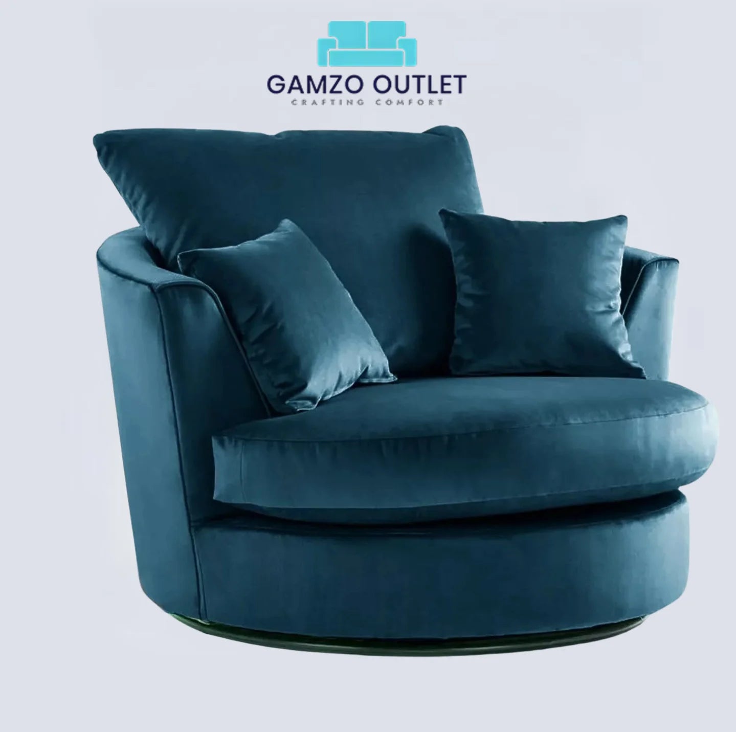 Plush Fabric Swivel Chair