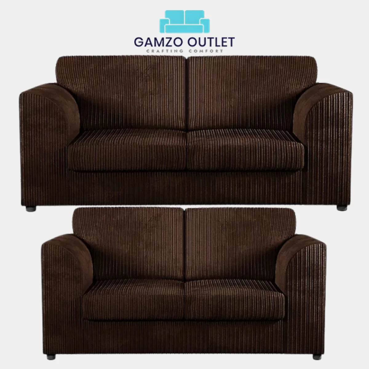 JUMBO CORD FULL BACK SOFA SET