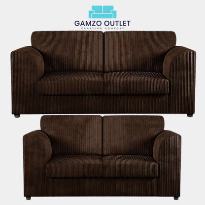JUMBO CORD FULL BACK SOFA SET