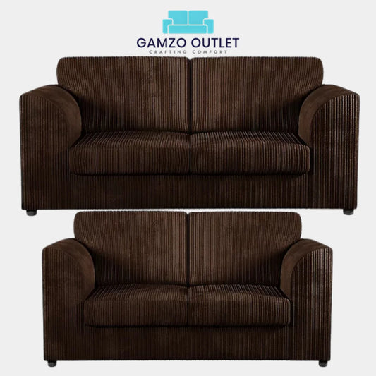 3 + 2 seater chocolate brown