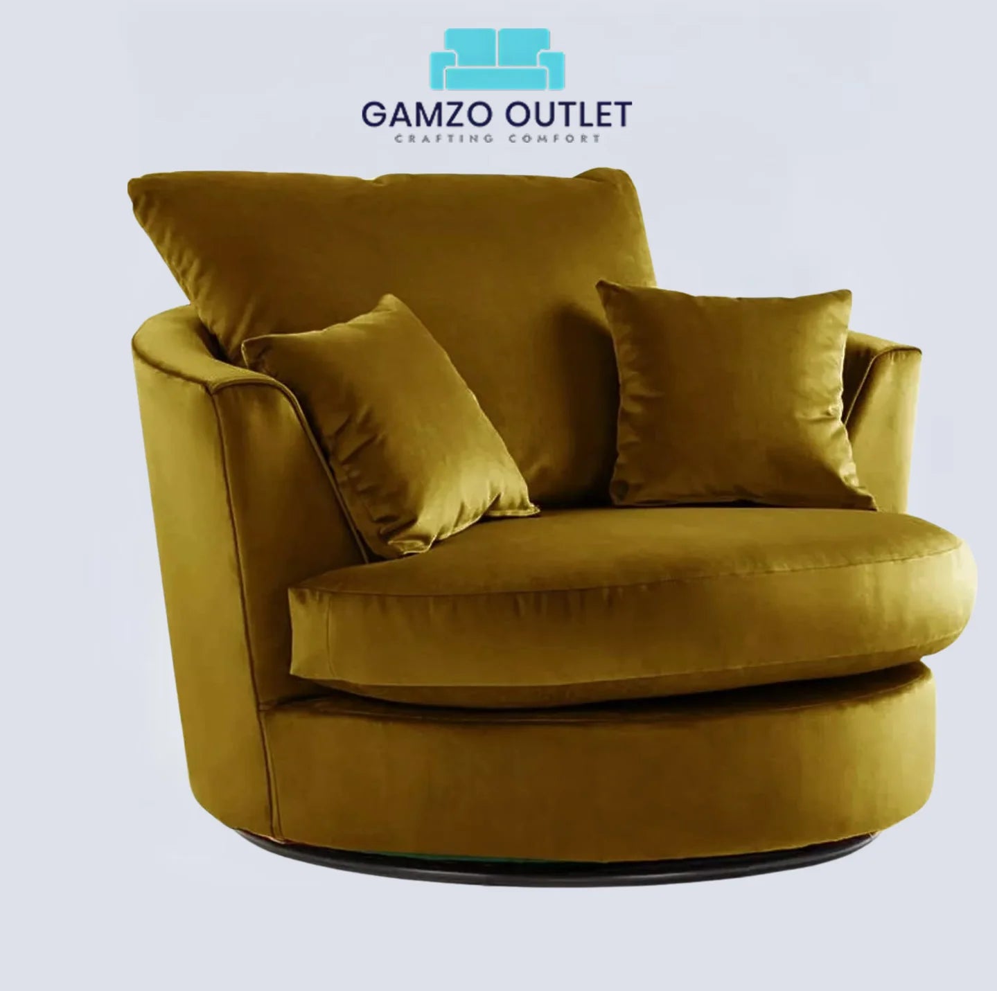 Plush Fabric Swivel Chair