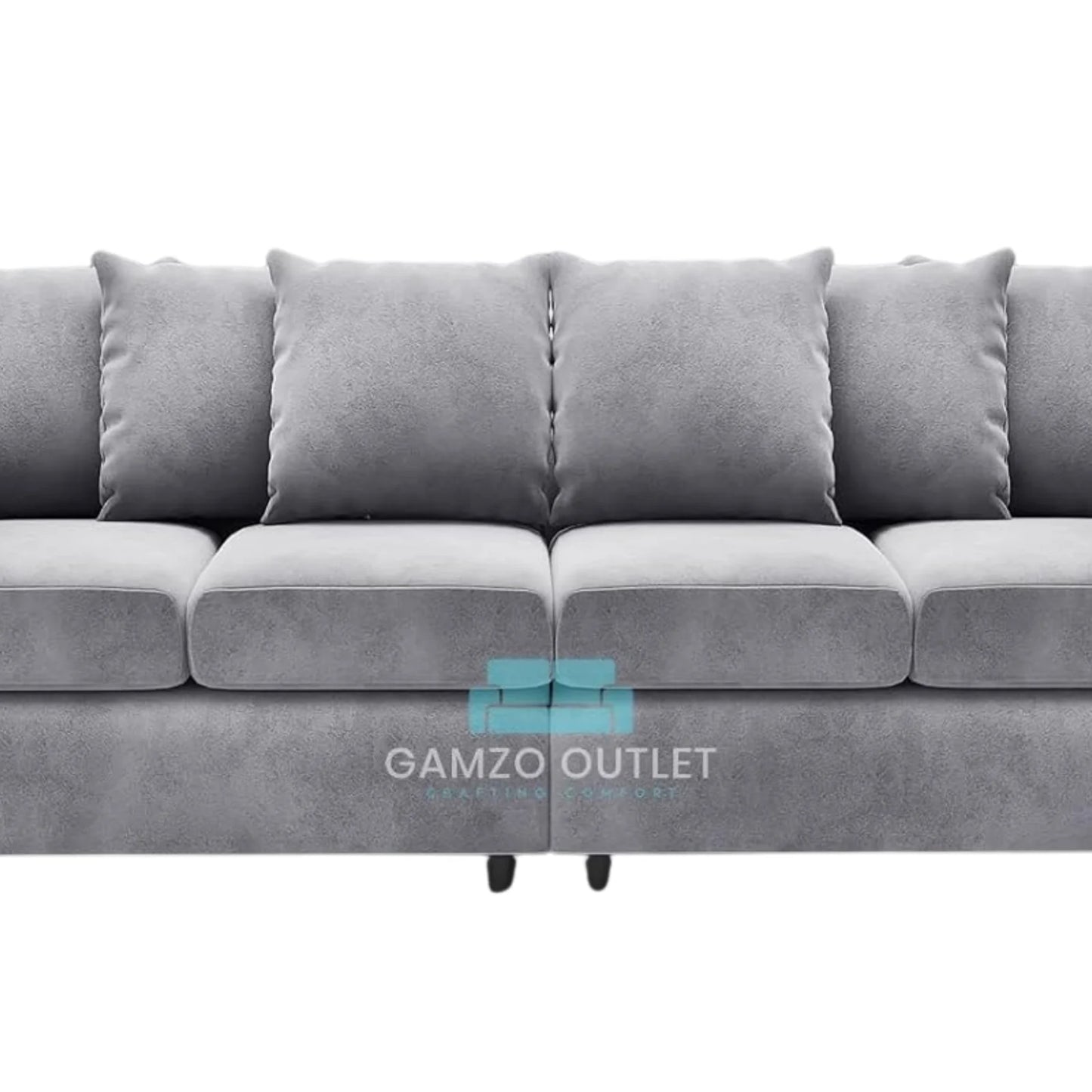 Plush Fabric 4 Seater Scatter Back Sofa