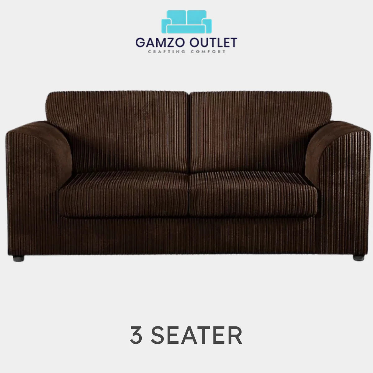 JUMBO CORD FULL BACK SOFA SET