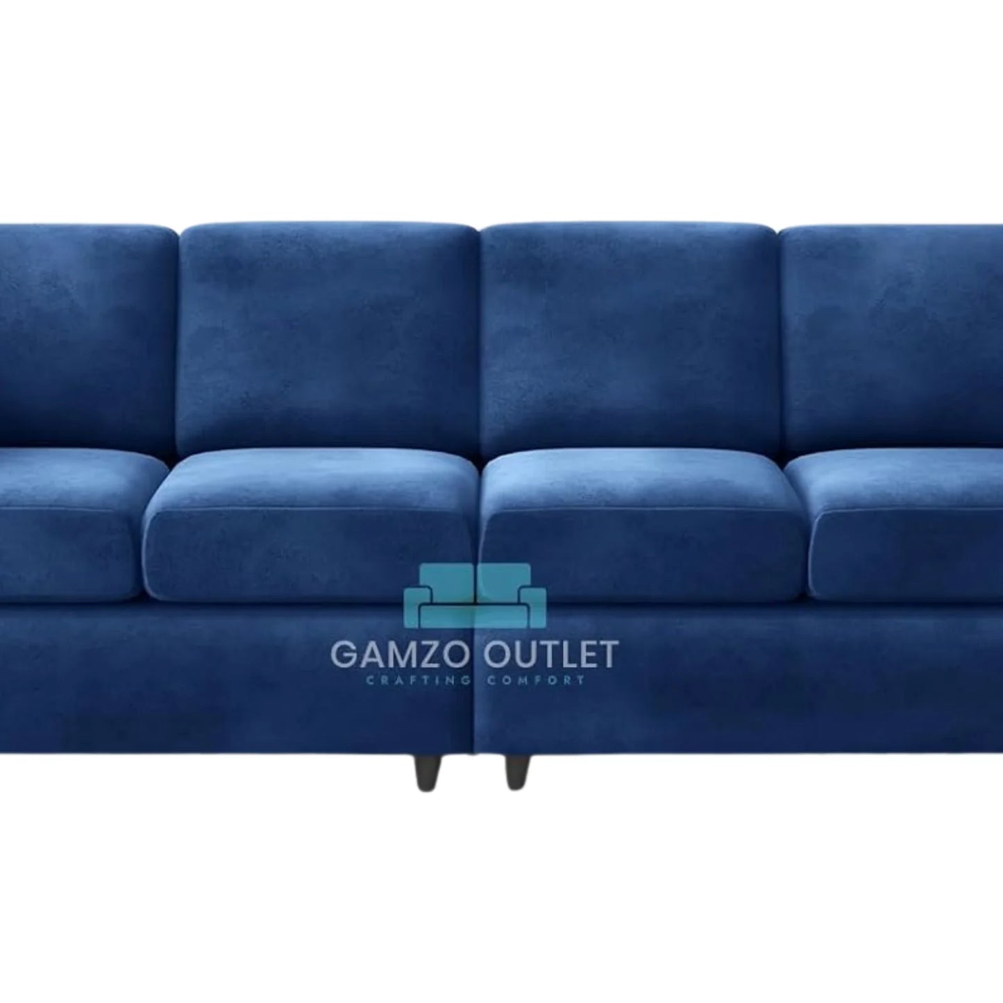 Plush Velvet 4 Seater Full Back Sofa