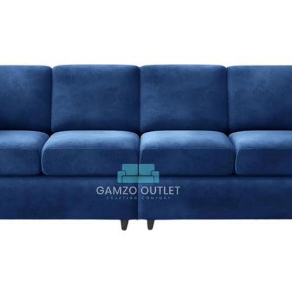 Plush Velvet 4 Seater Full Back Sofa