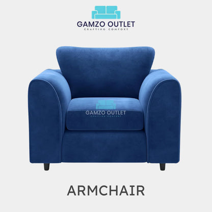 PLUSH FABRIC FULL BACK SOFA SET - Gamzo Outlet