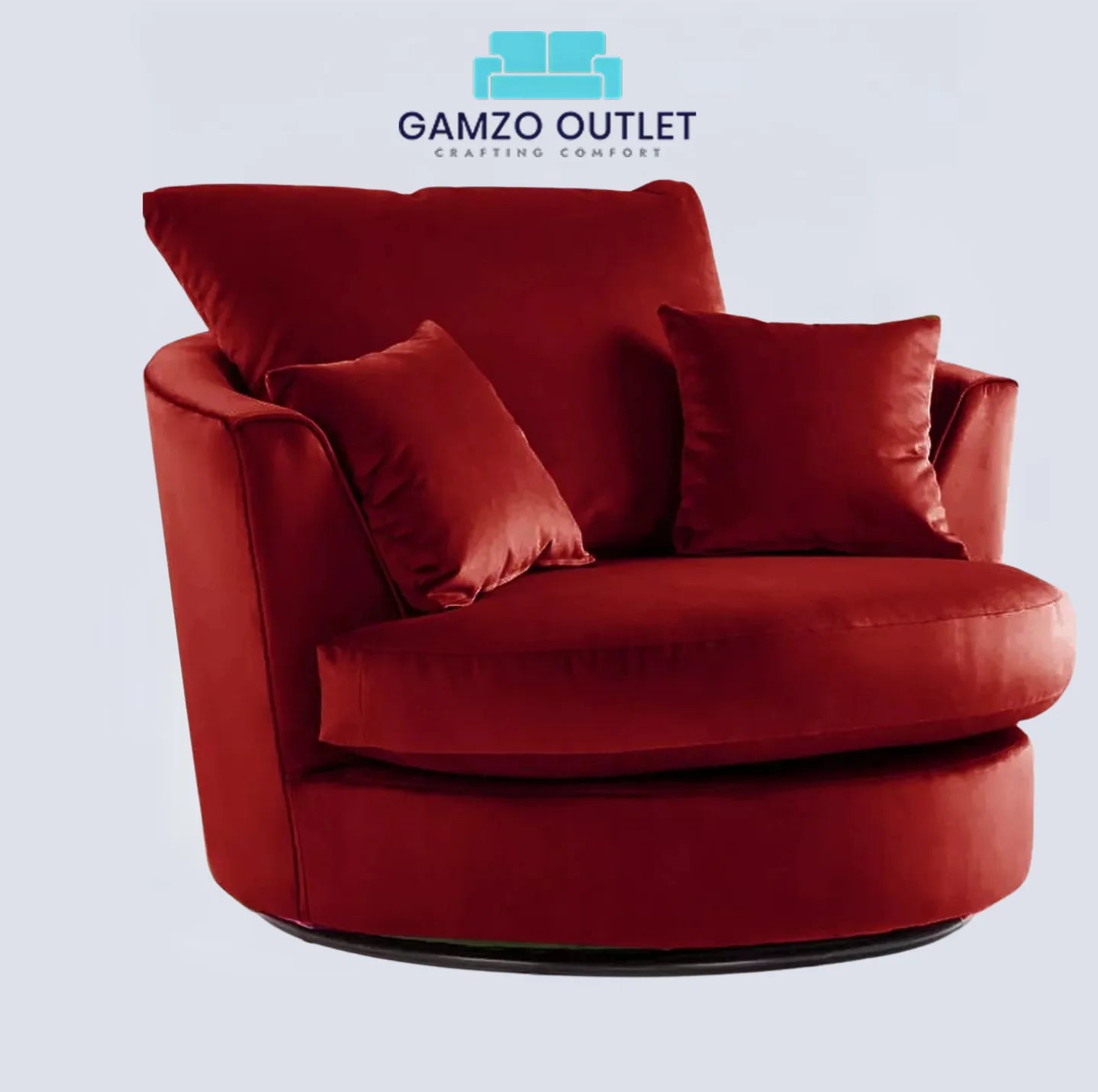 Plush Fabric Swivel Chair