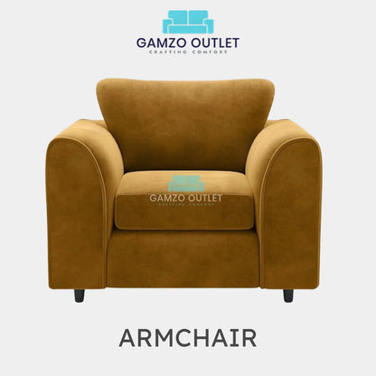 PLUSH FABRIC SCATTER BACK SOFA  SET