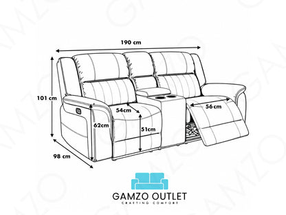 Model H Electric 2 Seater Recliner Sofa
