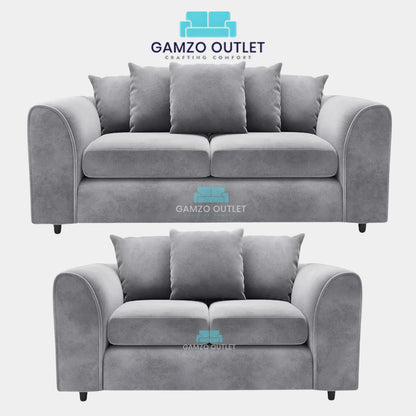 PLUSH FABRIC SCATTER BACK SOFA  SET