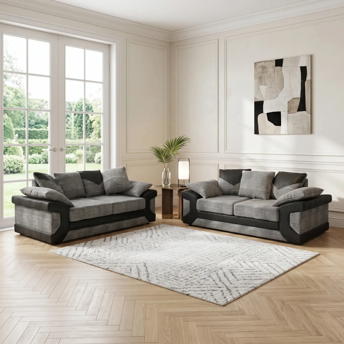 3 + 2 seater grey