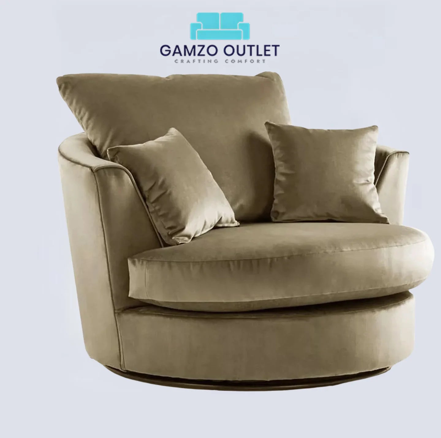 Plush Fabric Swivel Chair