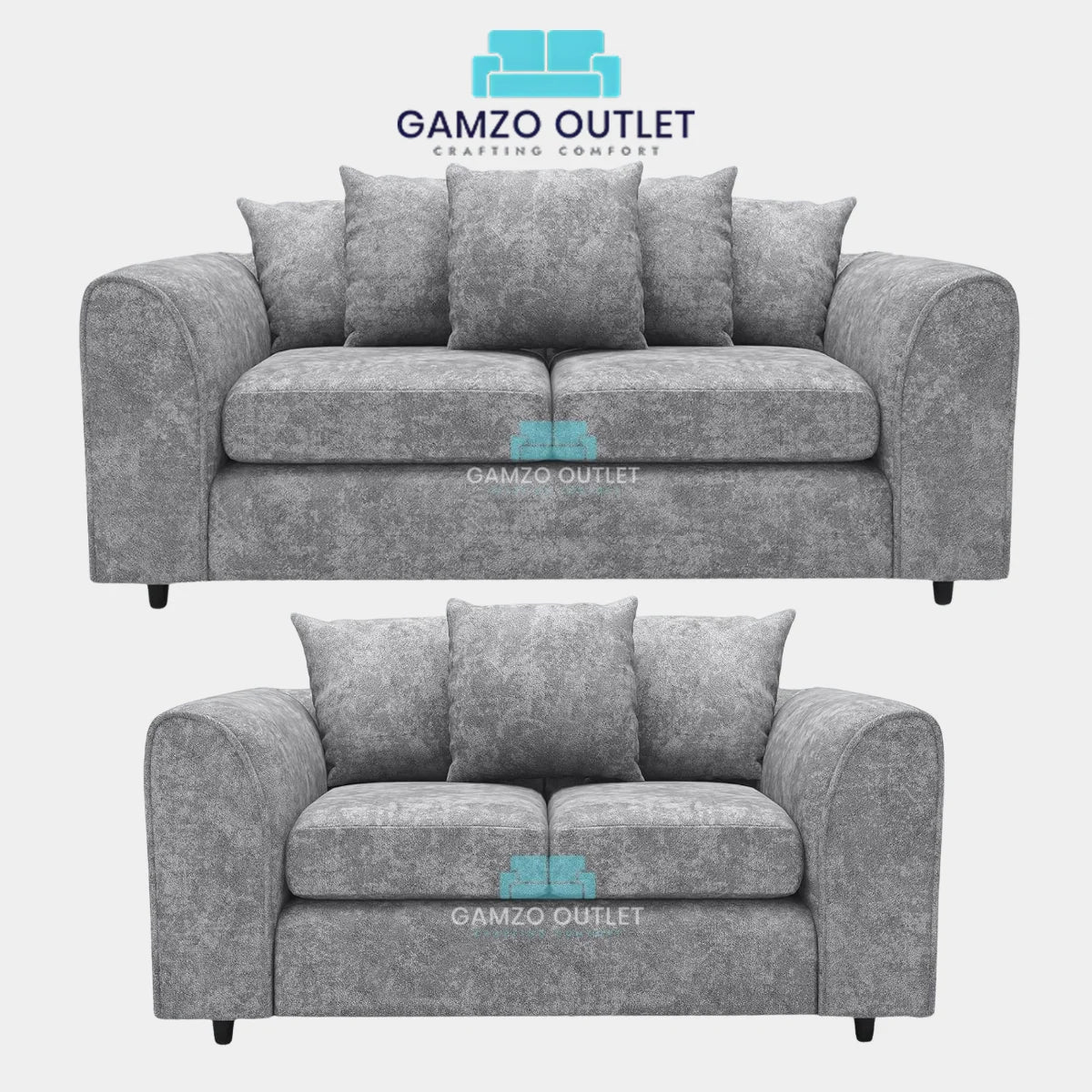 ALASKA FABRIC SCATTER BACK SOFA SET