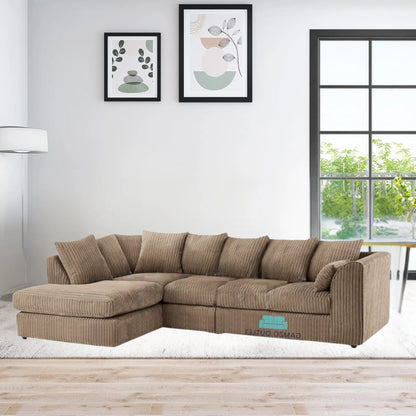 XL Jumbo Cord Fabric L Shape Scatter Back Sofa