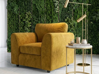 Plush Velvet Fabric Full Back Sofa Set