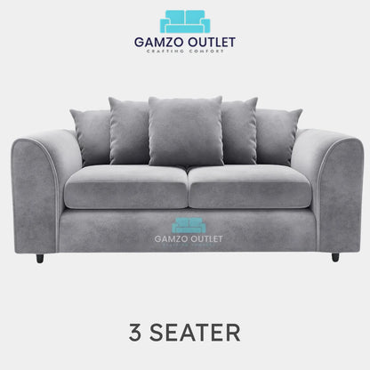 PLUSH FABRIC SCATTER BACK SOFA  SET