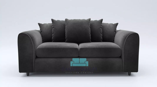 Plush Fabric  3 Seater Scatterback Sofa
