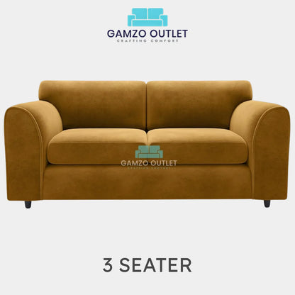 PLUSH FABRIC FULL BACK SOFA SET - Gamzo Outlet