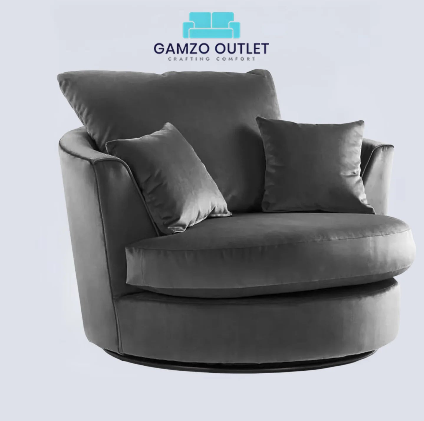 Plush Fabric Swivel Chair