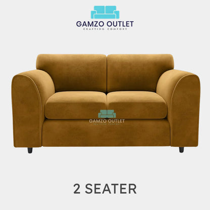 PLUSH FABRIC FULL BACK SOFA SET - Gamzo Outlet
