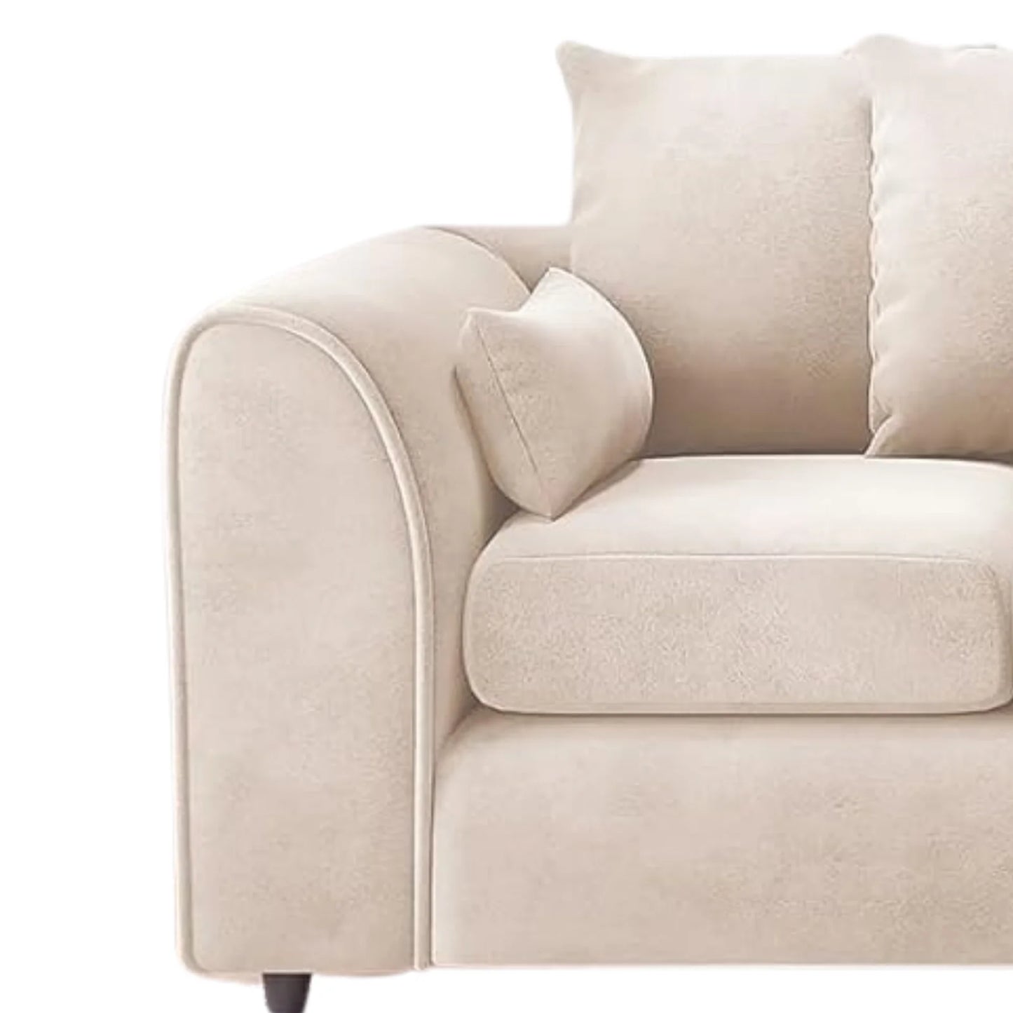 Plush Fabric 4 Seater Scatter Back Sofa