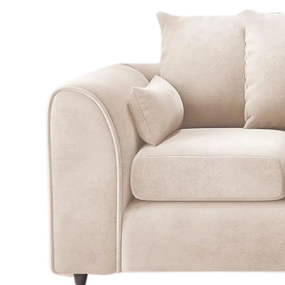 Plush Fabric 4 Seater Scatter Back Sofa