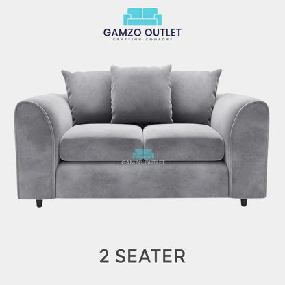 PLUSH FABRIC SCATTER BACK SOFA  SET