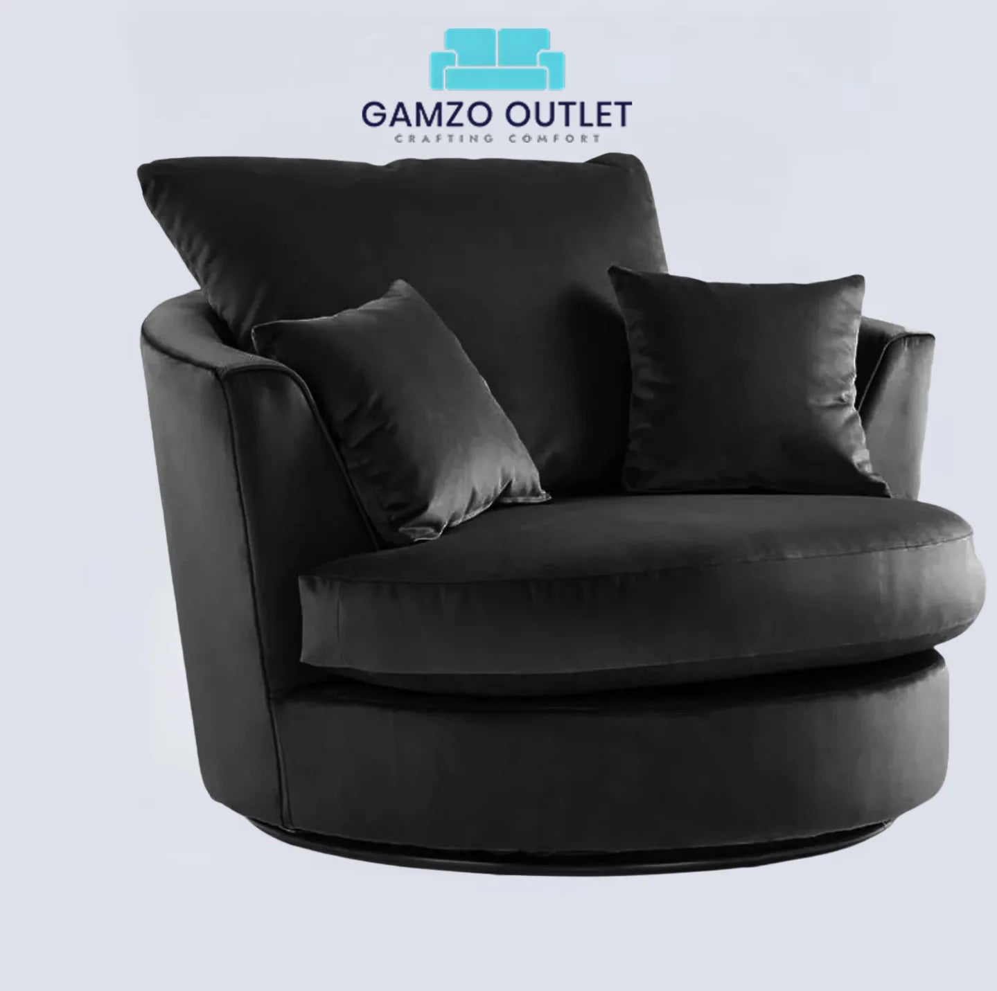 Plush Fabric Swivel Chair
