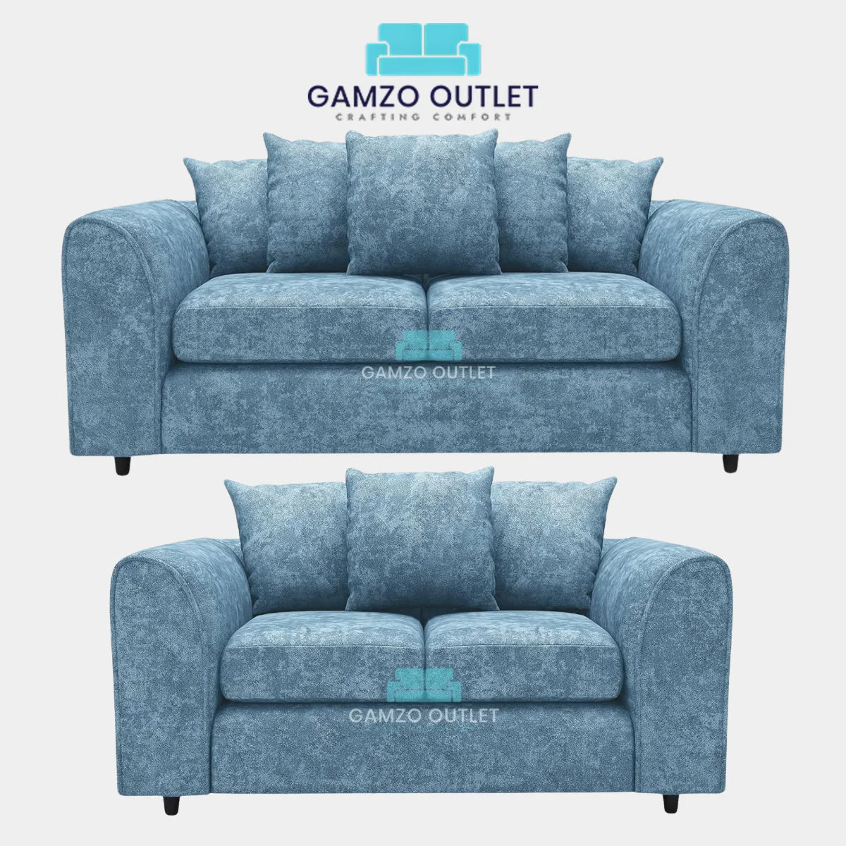 ALASKA FABRIC SCATTER BACK SOFA SET