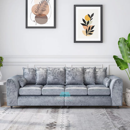 Crushed Velvet 4 Seater Scatter Back Sofa