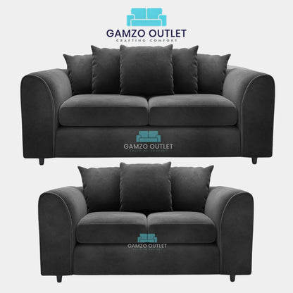 PLUSH FABRIC SCATTER BACK SOFA  SET