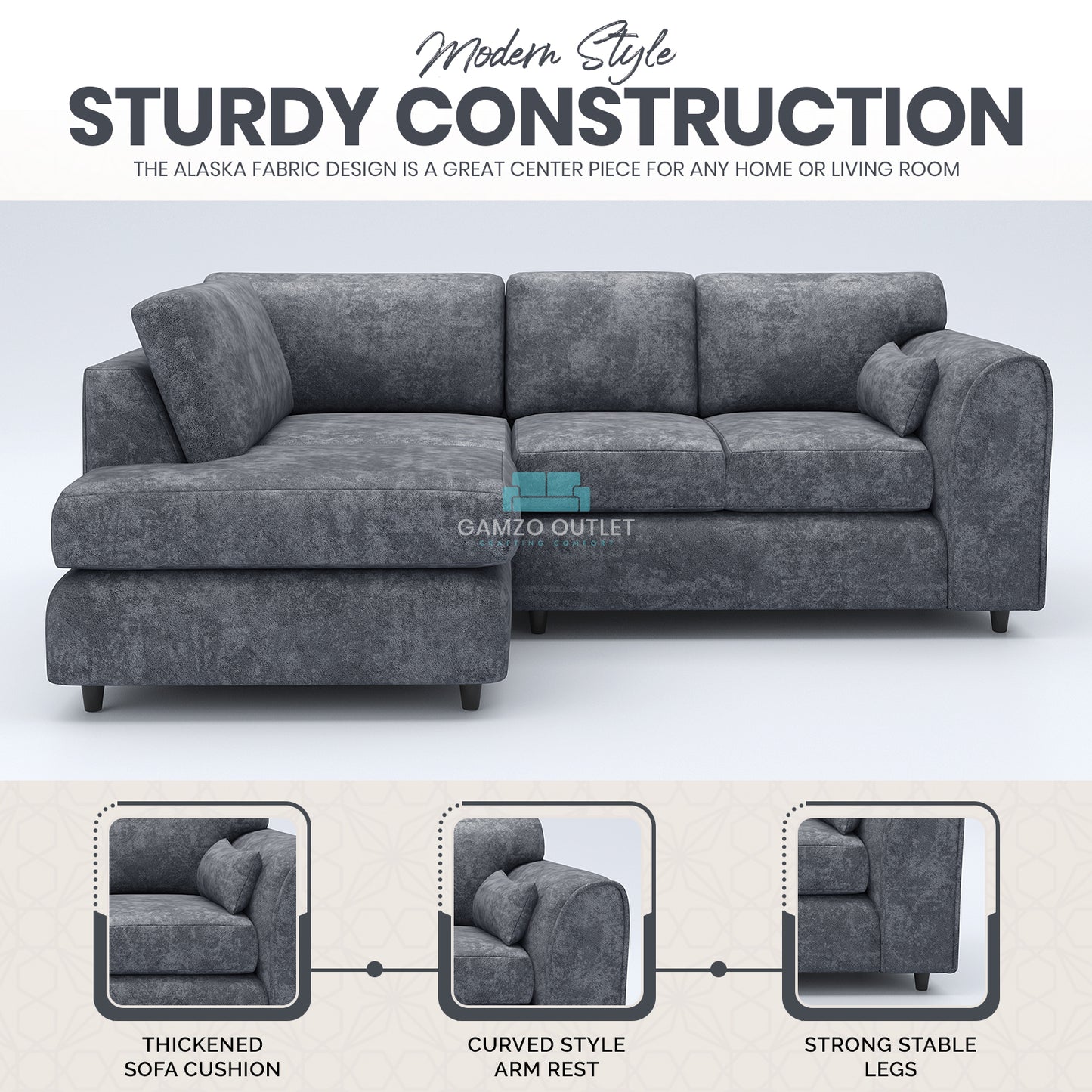 Alaska Full Back L Shape Sofa