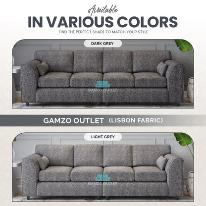 Lisbon Fabric  4 Seater  Full Back  Sofa