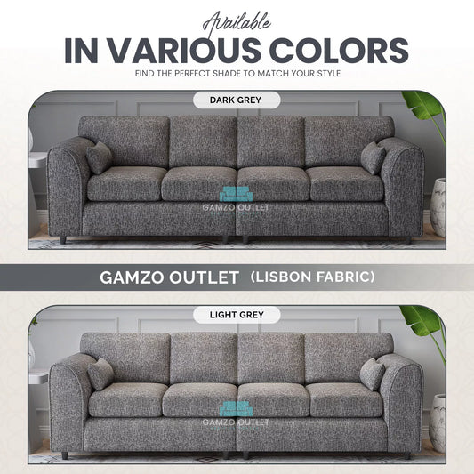 Lisbon Fabric  4 Seater  Full Back  Sofa