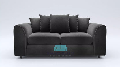 Plush Fabric 3 Seater Scatter Back Sofa
