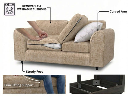 Alaska Fabric Full Back Sofa Set