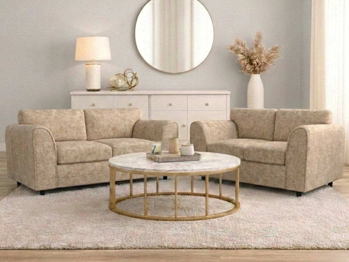 Alaska Fabric Full Back Sofa Set