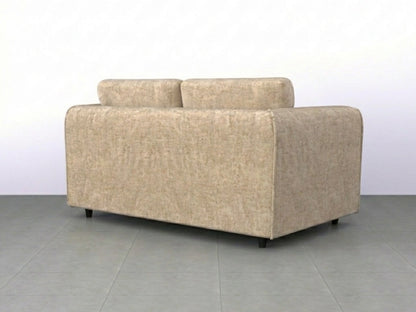 Gamzo Outlet Alaska Fabric Full Back Sofa Set, beige 2-seater sofa showing plush cushions and wooden legs in a modern living room.