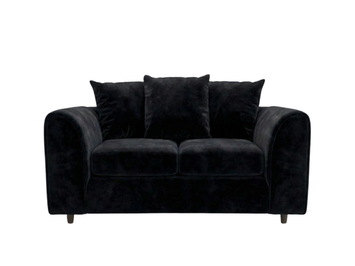 Plush Fabric Scatter Back Sofa Set