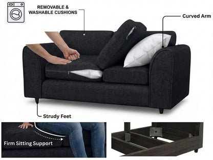Alaska Fabric Full Back Sofa Set