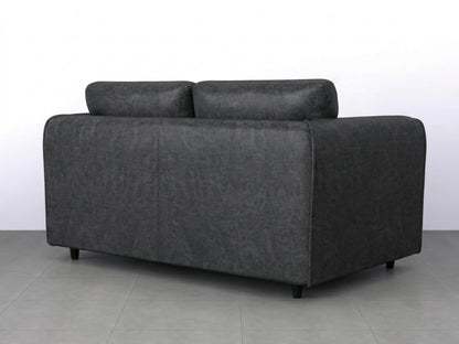 Black Dillon full back leather sofa set, two-seater by Gamzo Outlet, showcasing plush leather upholstery and modern design.