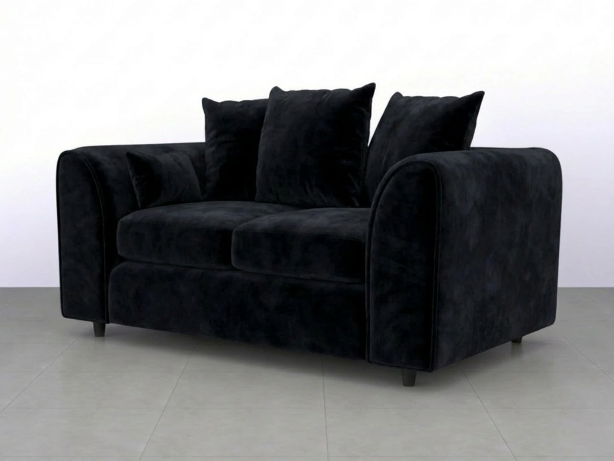 Plush Fabric Scatter Back Sofa Set