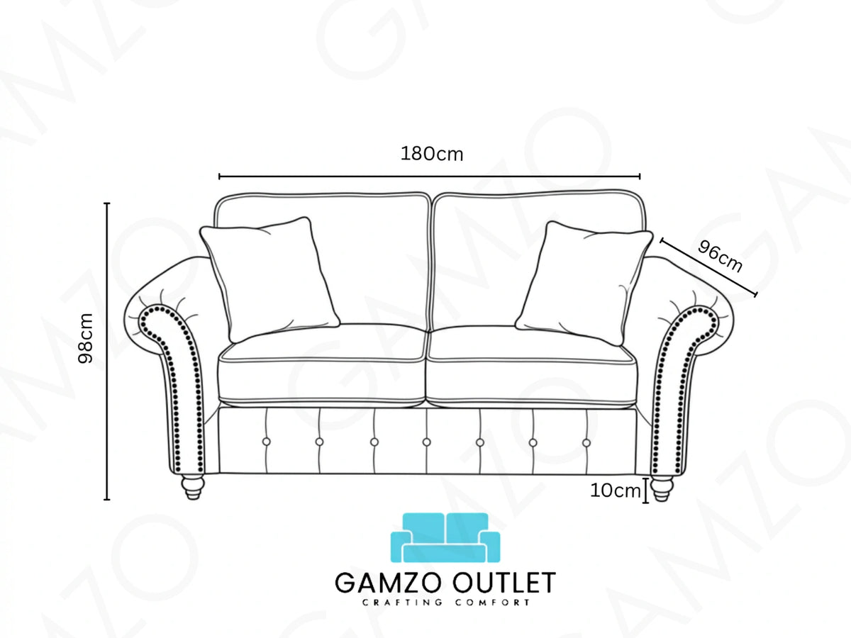 Brown leather 2-seater sofa with full back from Gamzo Outlet, showcasing plush cushioning and modern design.