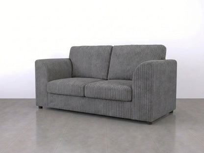 Charcoal grey Gamzo Outlet 2-seater sofa with full back and plush cushions, ideal for modern living rooms.