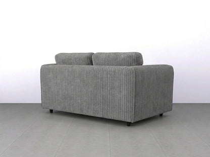 Charcoal grey Gamzo Outlet 2-seater sofa with full back and plush cushions, ideal for modern living rooms.