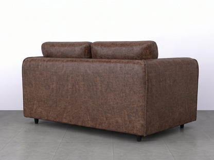 Gamzo Outlet Dillon full back leather sofa set, 2-seater in rich chocolate brown leather, showcasing plush cushions and sleek design.