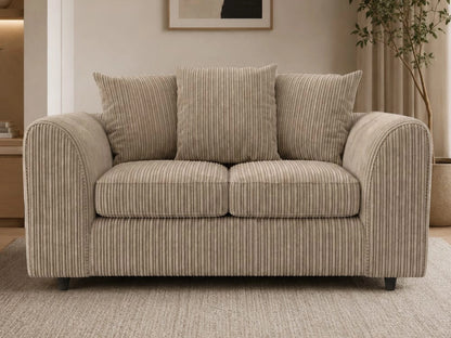 Gamzo Outlet jumbo cord fabric 2-seater sofa with scatter back cushions, perfect for modern living room décor.